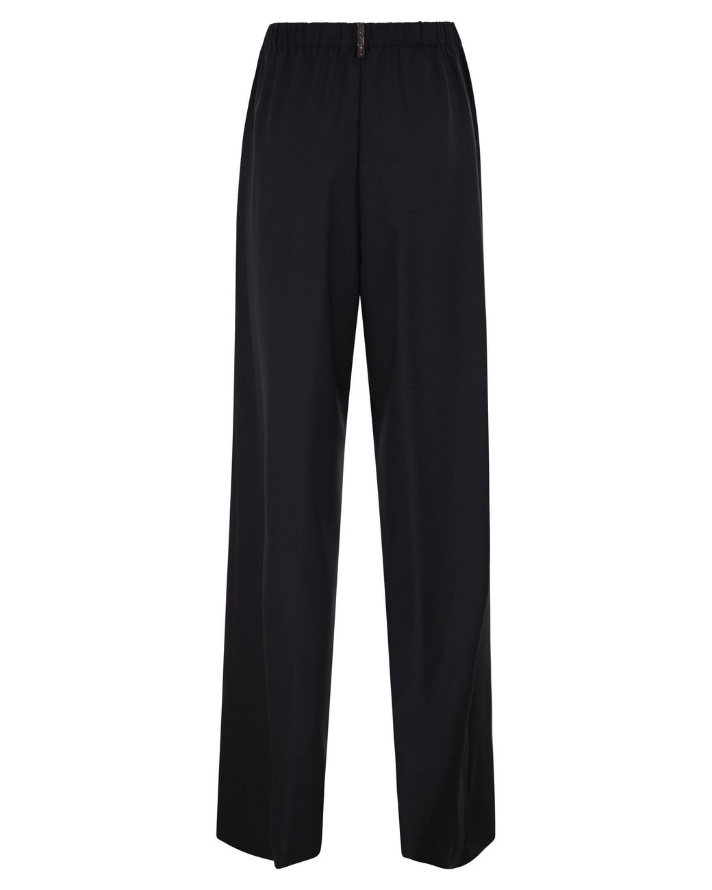 Fabiana Filippi Blue Wide-Leg Stretch Wool Trousers With Elasticated Waistband