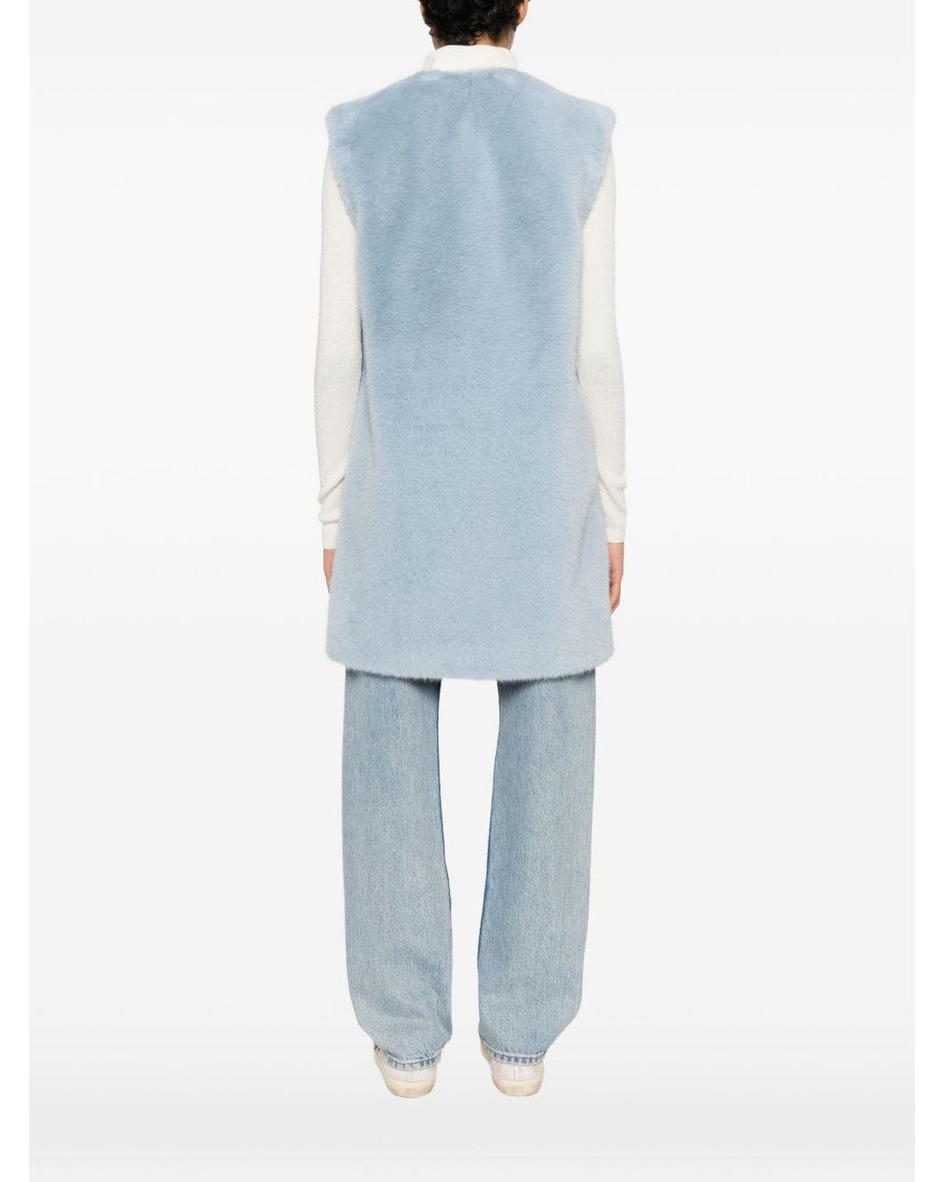Herno Blue Faux Fur Vest
