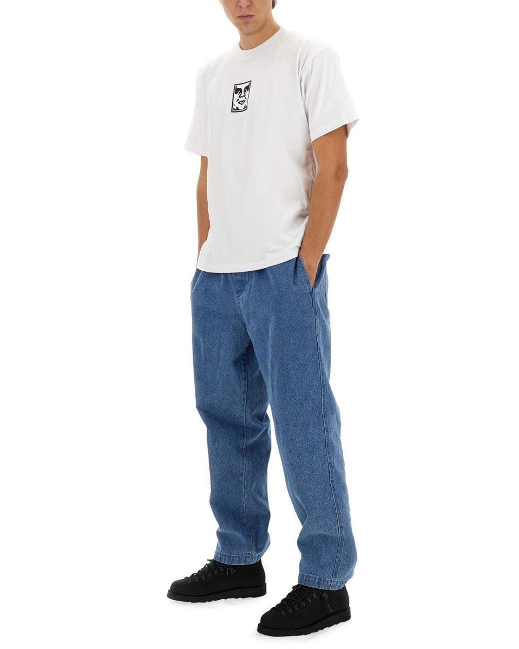 Obey White T-Shirt With Logo for men