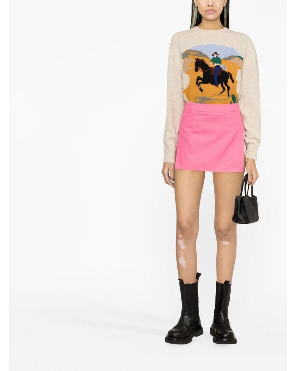 Palm Angels Pink Cotton Mini Skirt