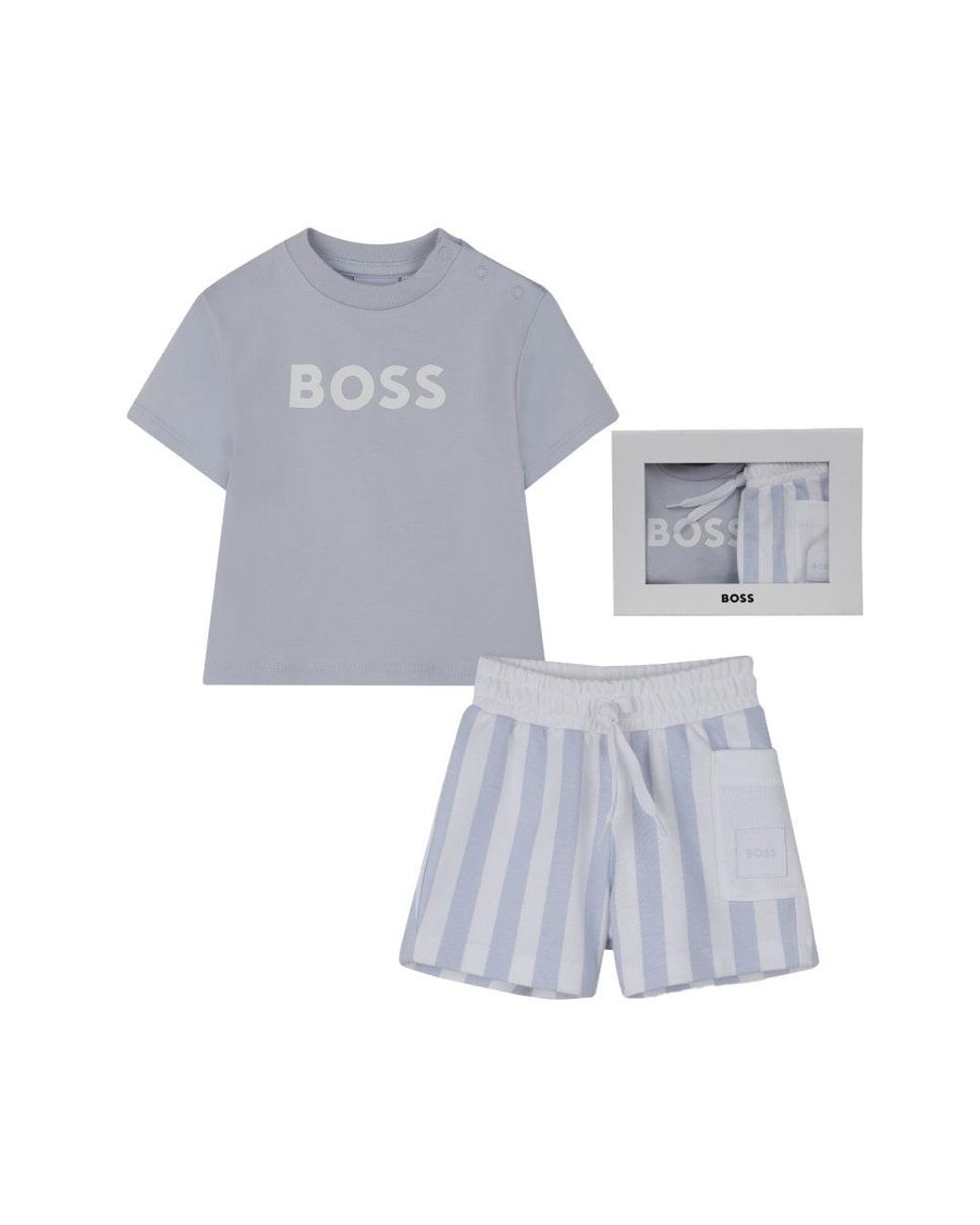 Boss White Set T Shirt+Short