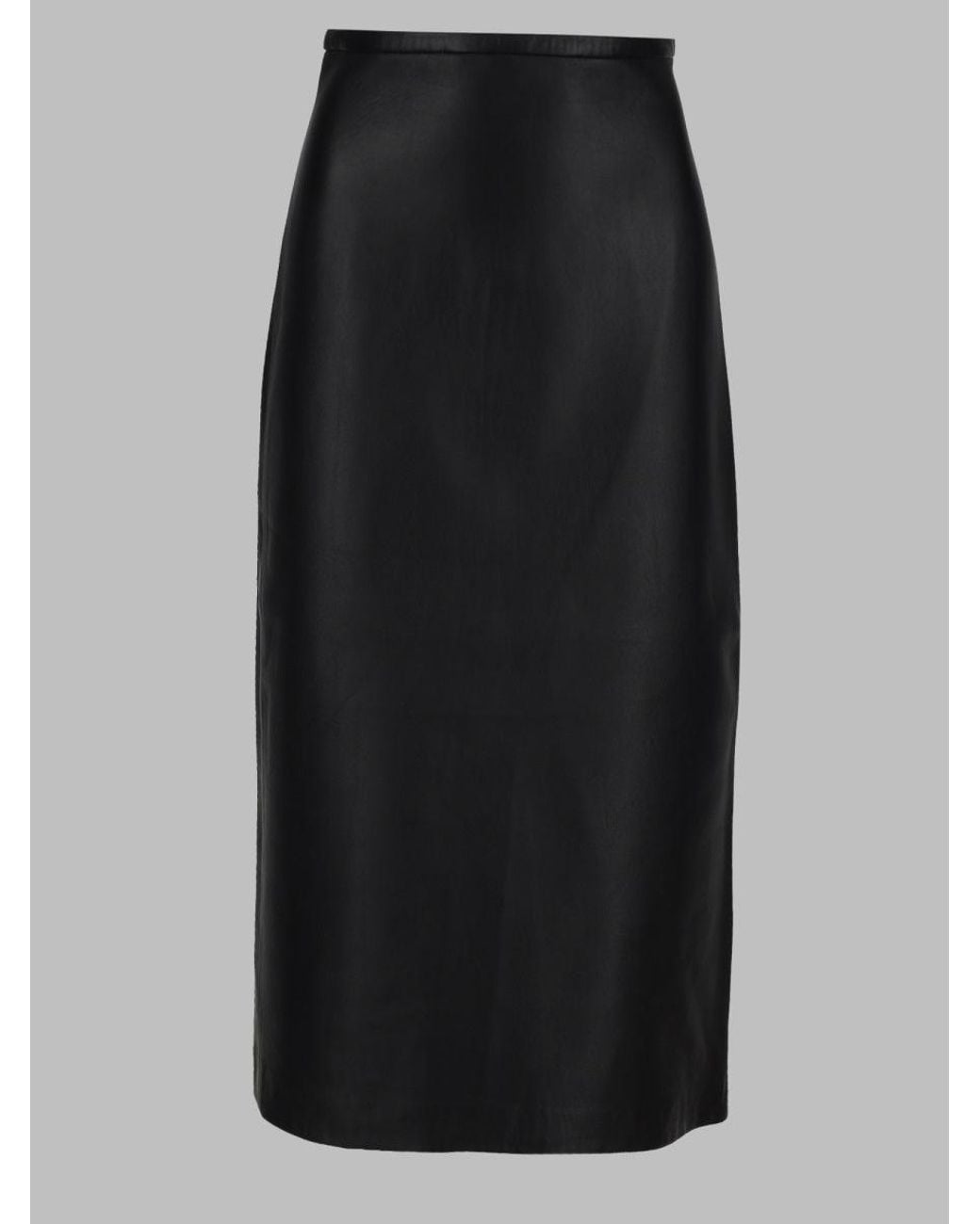 Co. Black Leather Midi Skirt
