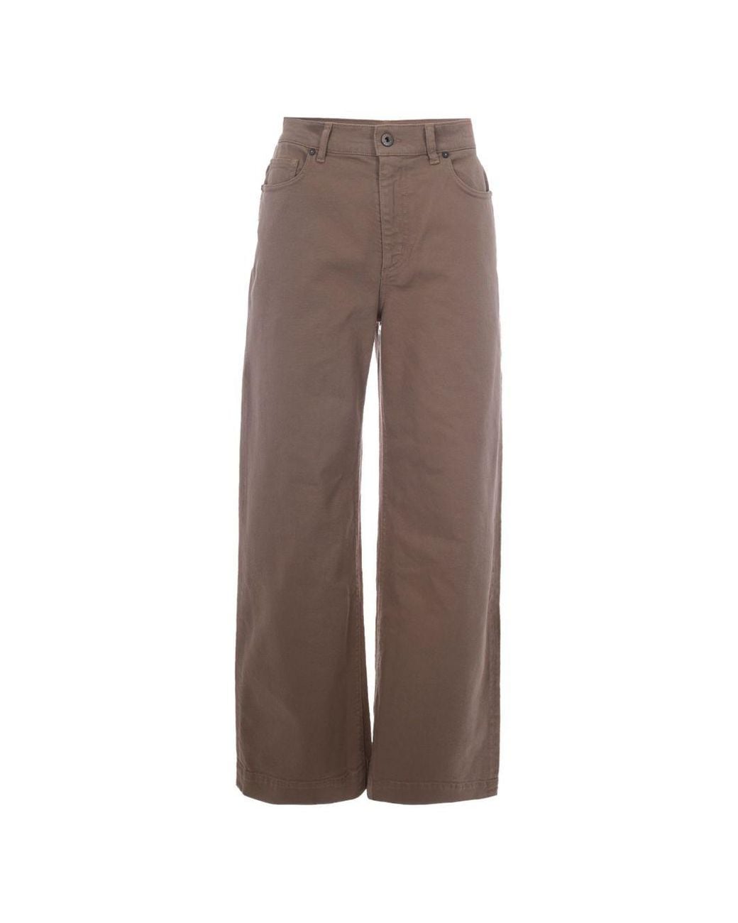 P.A.R.O.S.H. Brown Wide-Leg Denim Jeans