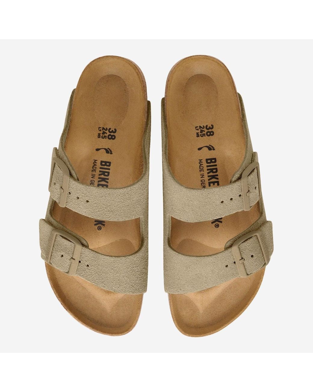 Birkenstock Natural Arizona Suede Sandals