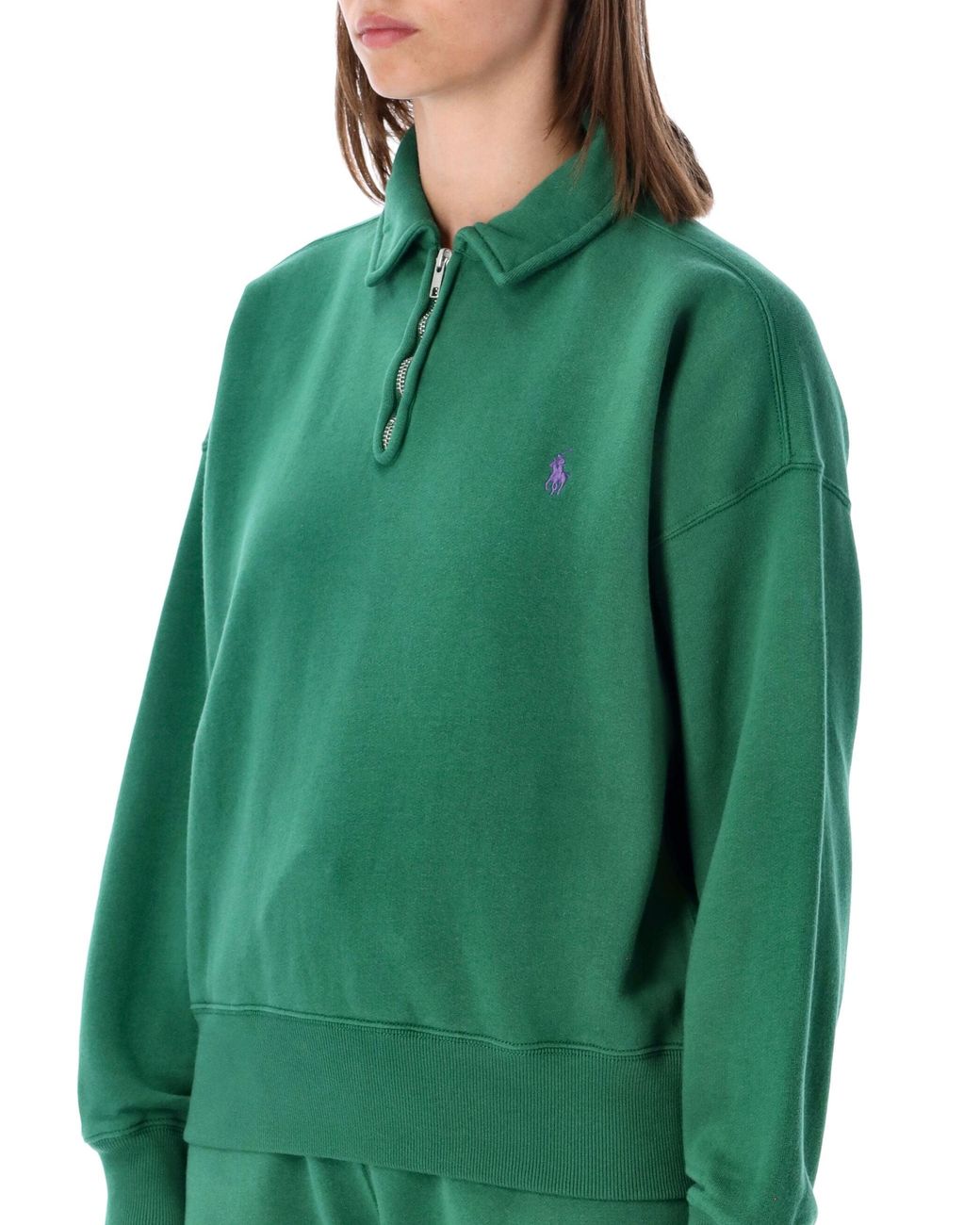Polo Ralph Lauren Green Half-Zip Polo Collar Sweatshirt