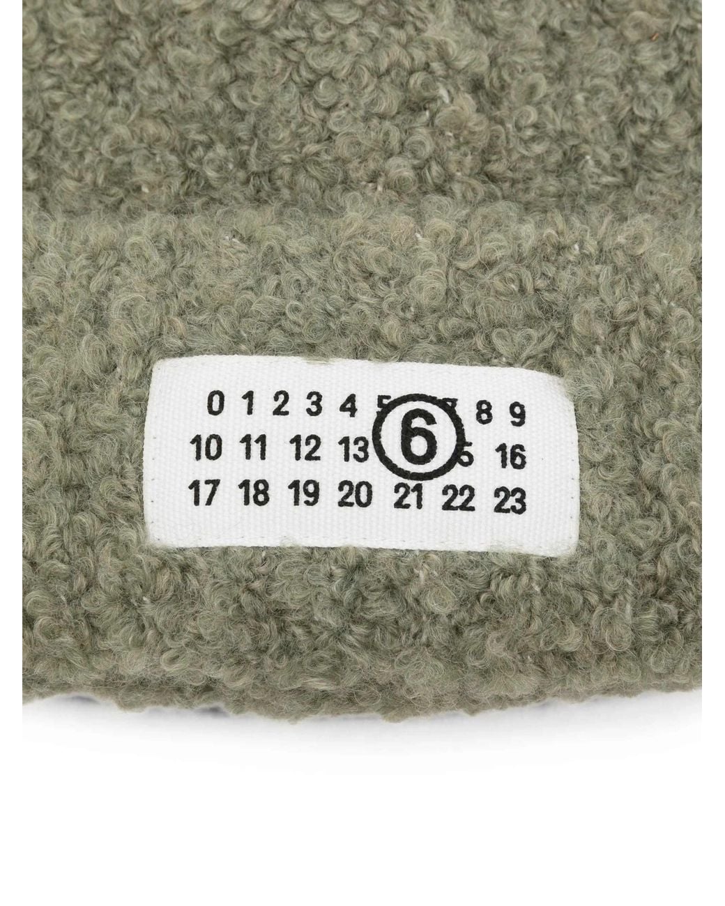 MM6 by Maison Margiela Green Logo Patch Beanie Hat