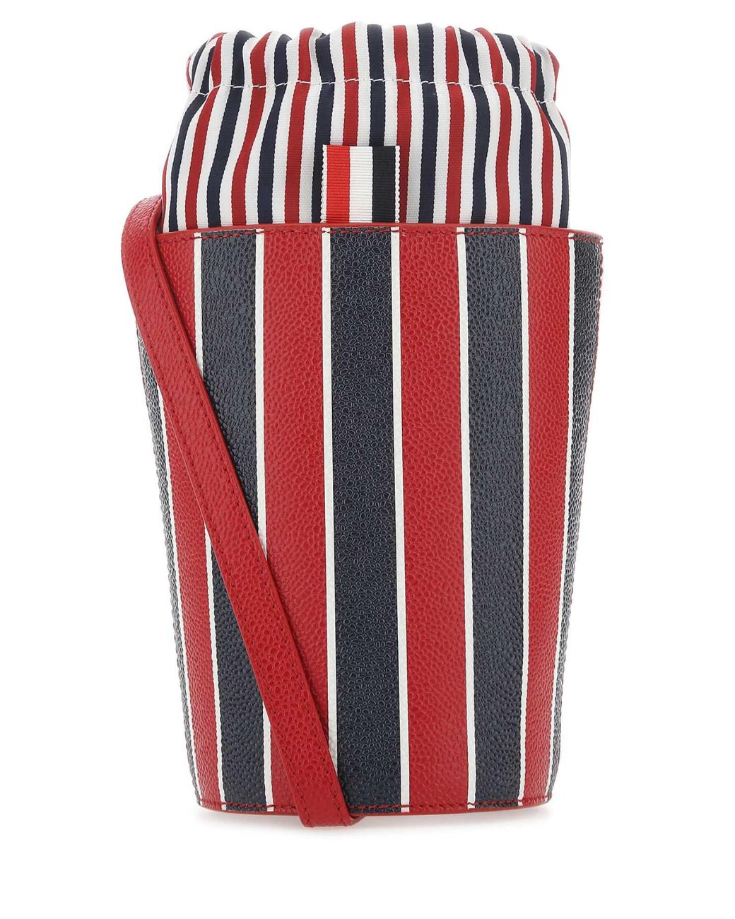 Thom Browne Red Printed Leather Mini Bucket Bag