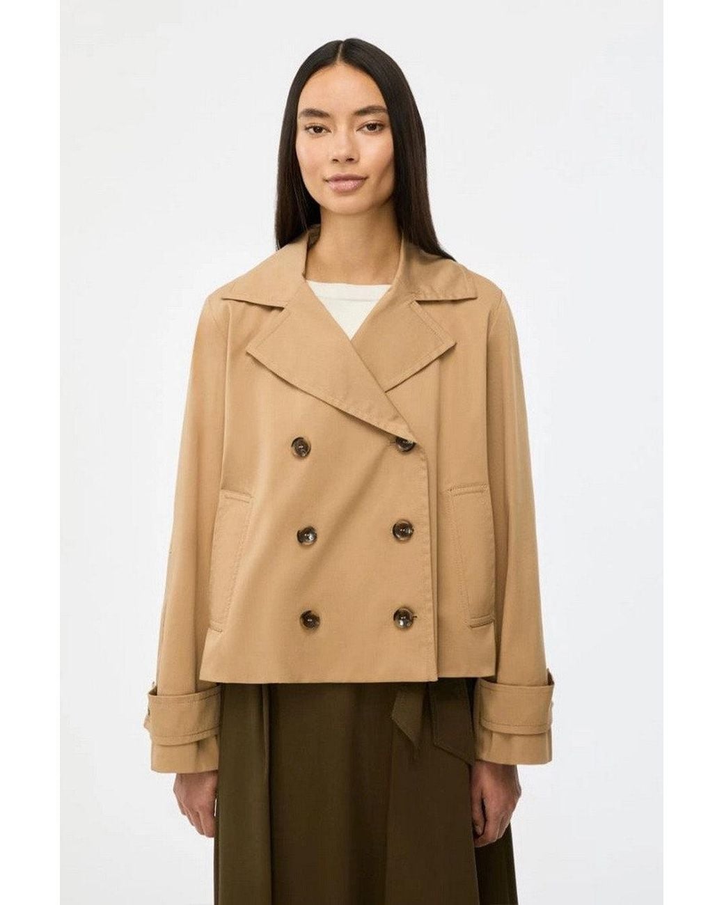iBlues Natural Camel Technical Nylon Zip-Up Jacket