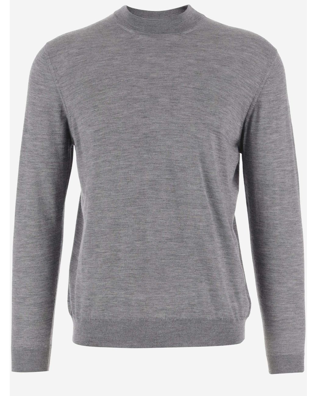 Malo Gray Cashmere And Silk Pullover for men