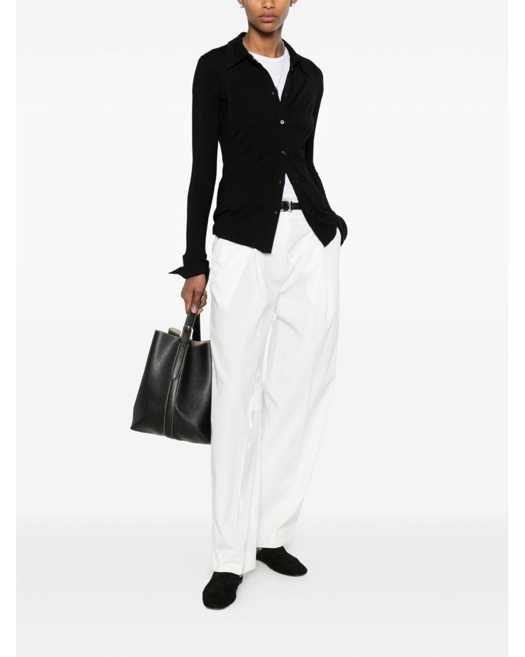 Totême White Relaxed Fit Pants