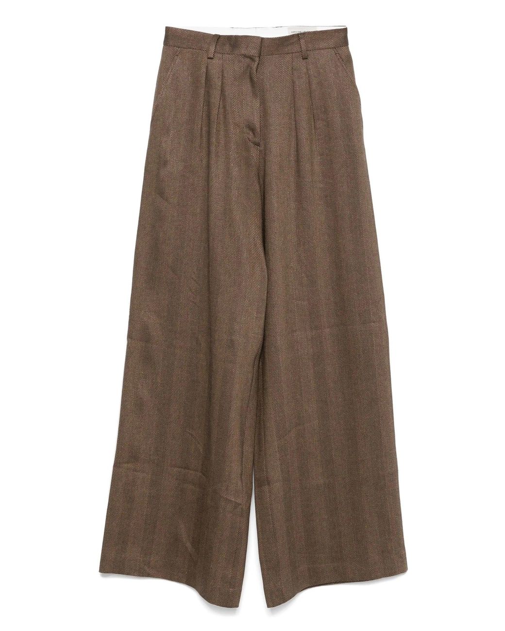 Officine Generale Brown Elia Pts Li Cot Herringbone Clothing