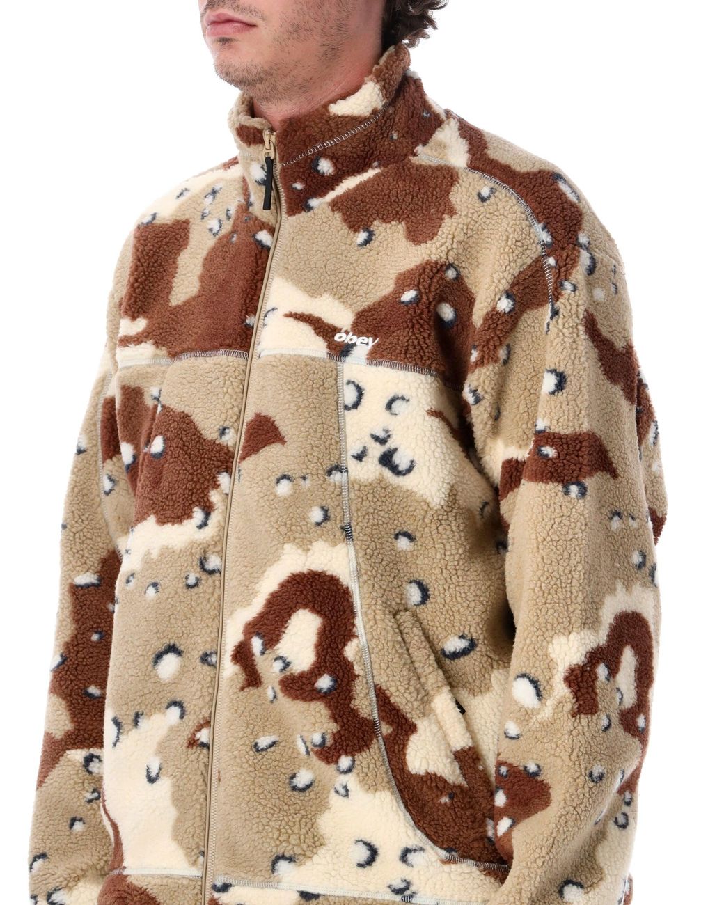 Obey Multicolor Sherpa Fleece Zip Jacket