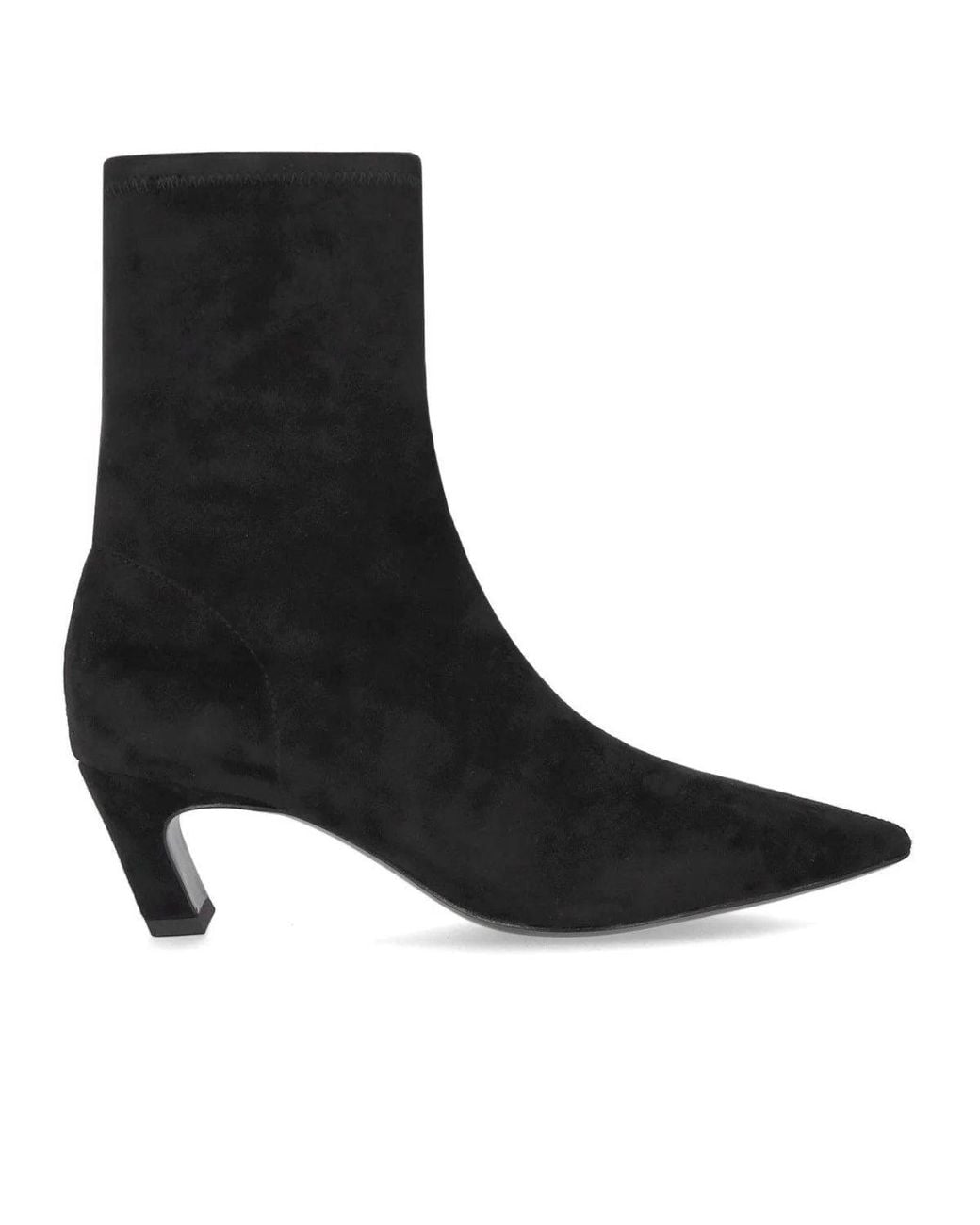 Ash Black Viva Suede Heeled Ankle Boot