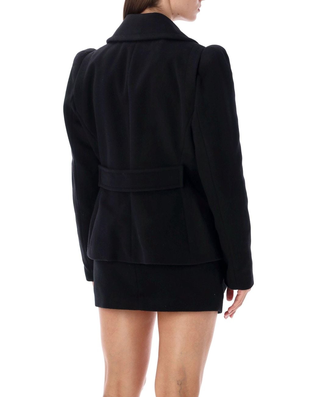 7 For All Mankind Black Double-Breasted Blazer Jacket