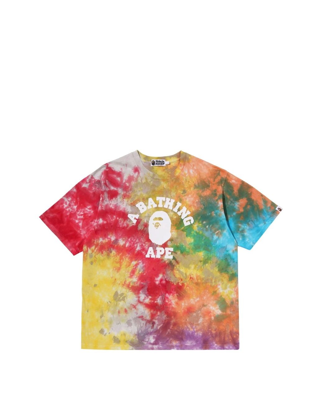 A Bathing Ape Multicolor Tie Dye College Relaxed Fit Tee M