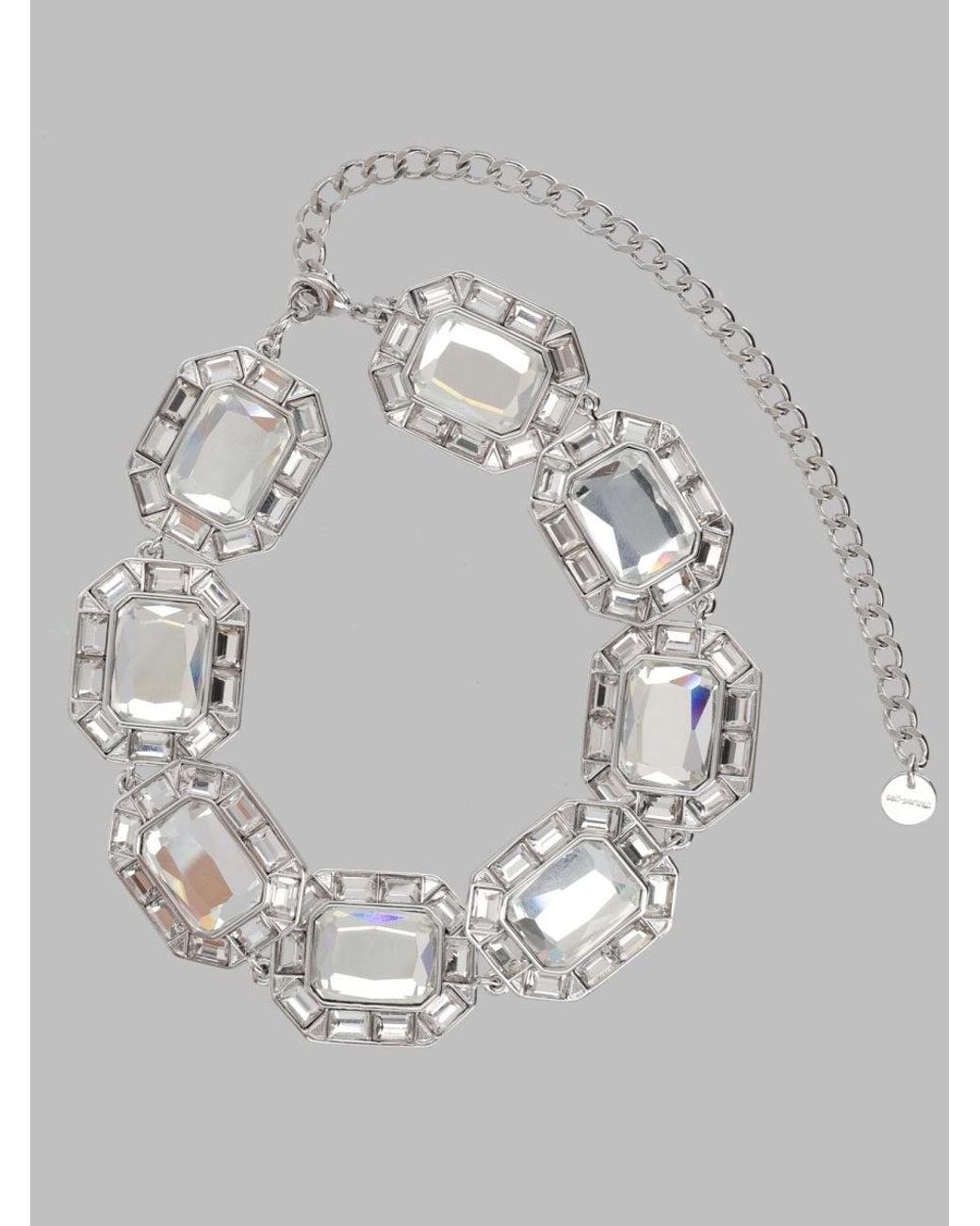 Self-Portrait Gray Crystal Statement Necklace