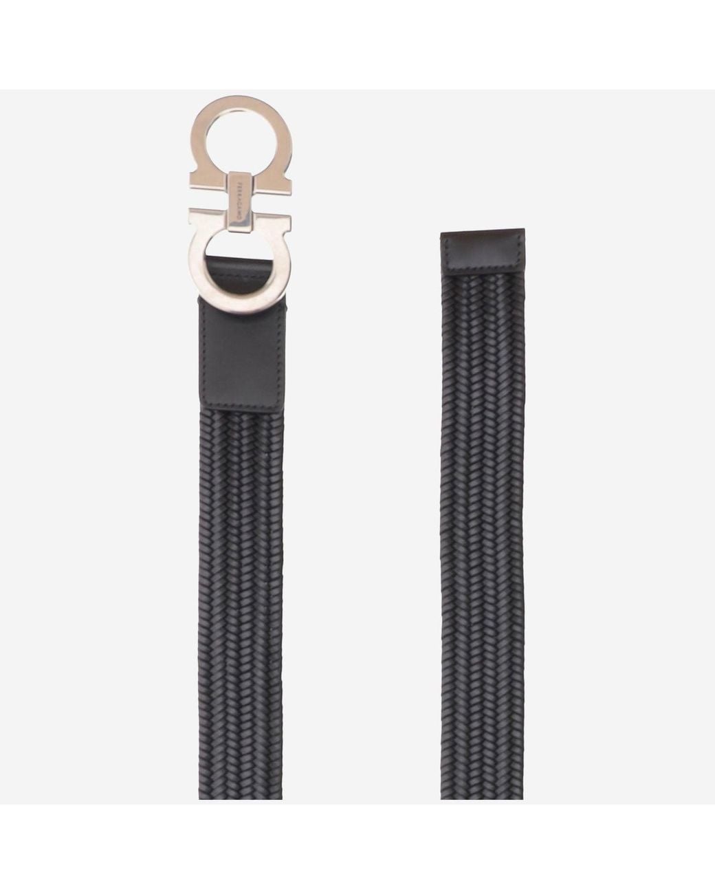 Ferragamo Black Braided Fabric Belt