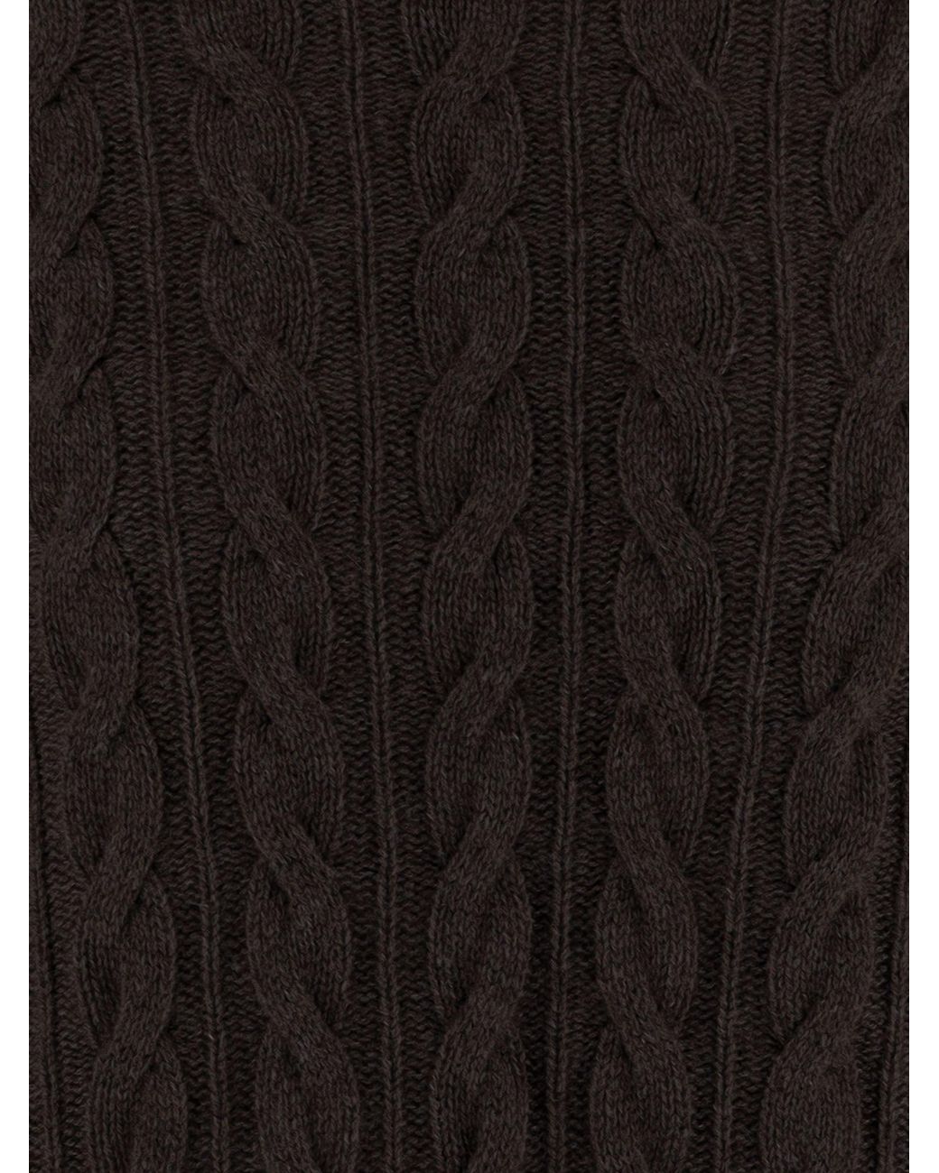 Oliver Lattughi Black Cable-Knit Cashmere Sweater