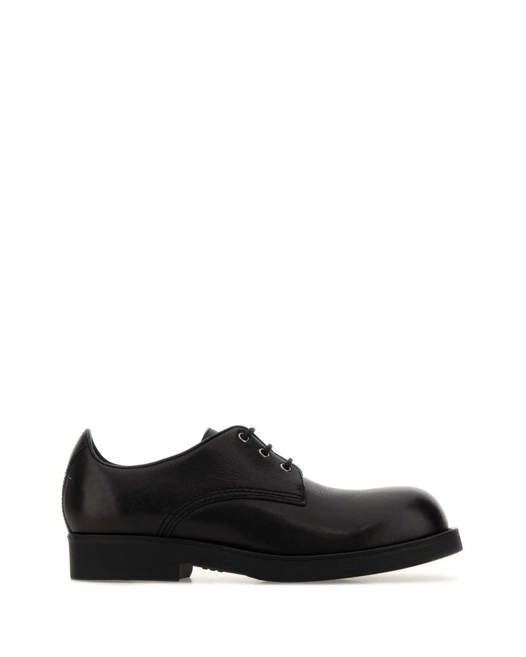 MM6 by Maison Margiela Leather Lace Up Shoes in Black | Lyst