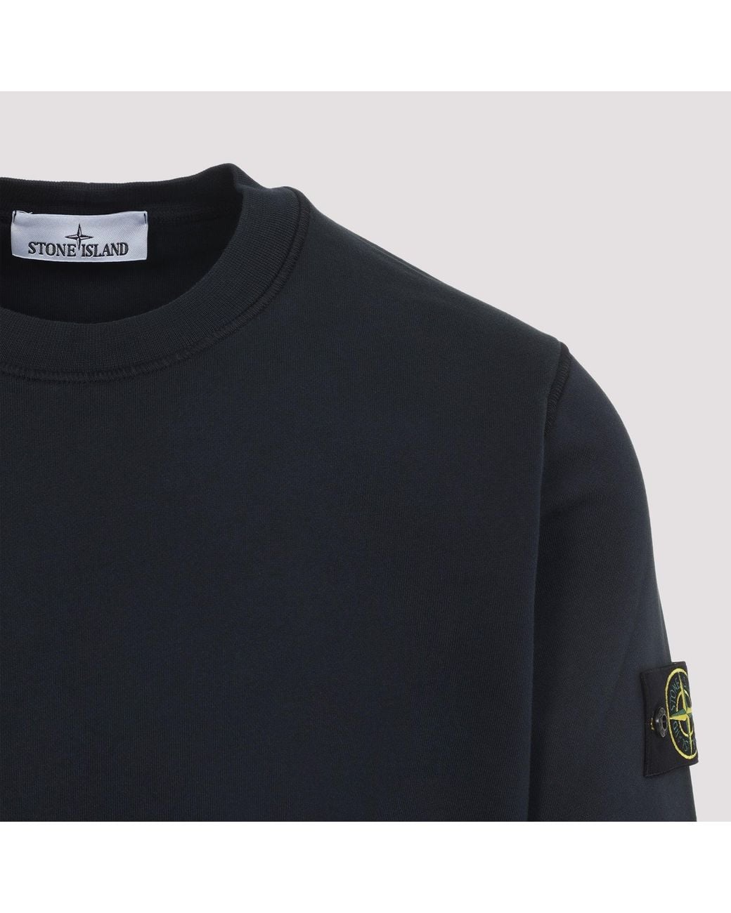 Stone Island Blue Cotton Crewneck Sweater for men