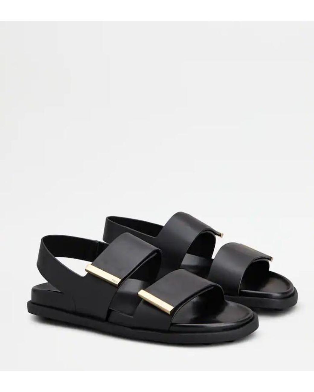 Tod's Black Leather Sandal