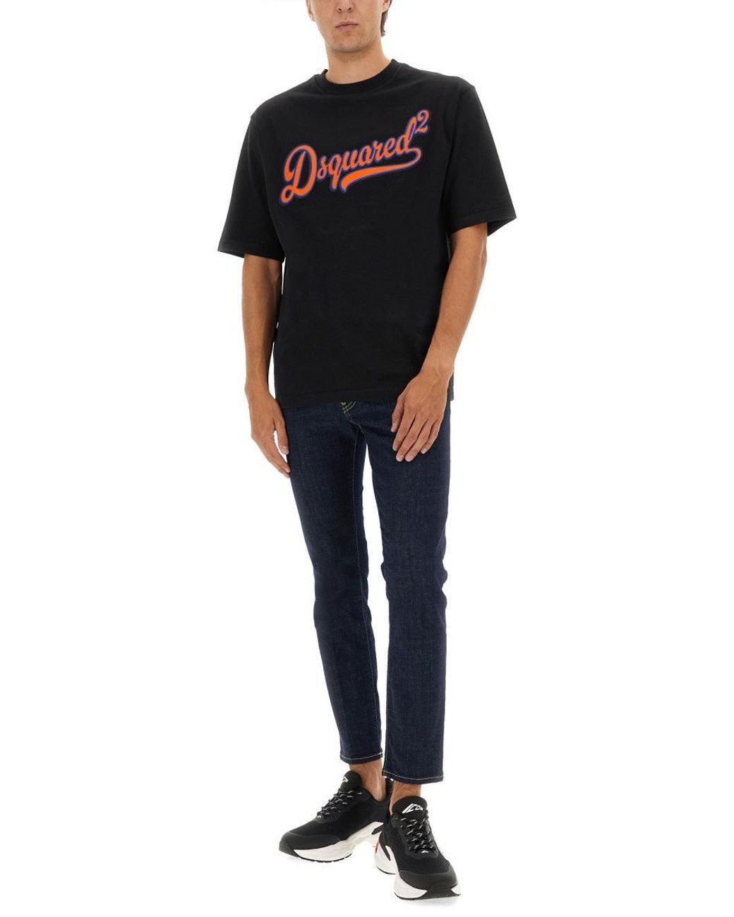 DSquared² Black T Shirt With Logo