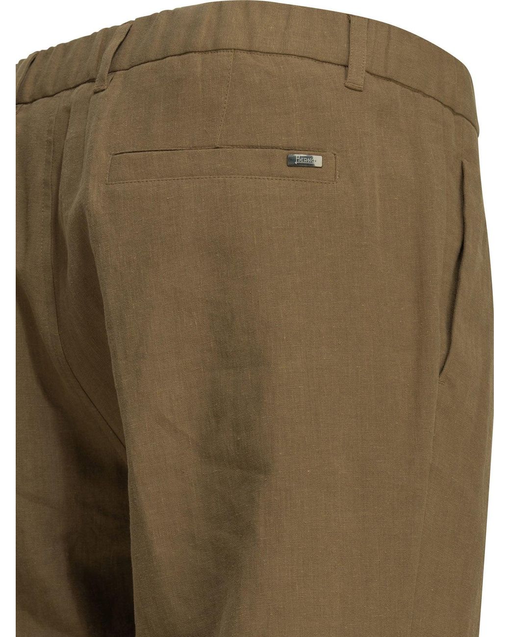 Herno Natural Casual Linen Pants for men