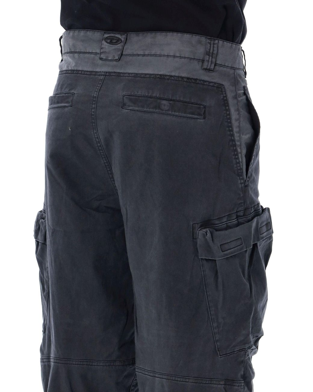 DIESEL Black Cargo Pants With Relaxed Fit for men