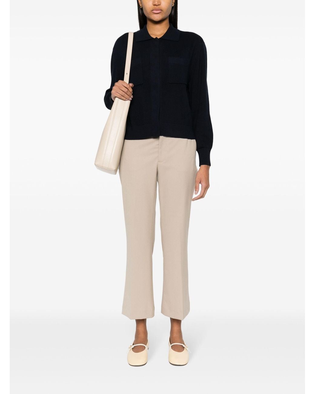 Closed Natural Wharton Cropped Flared Trousers