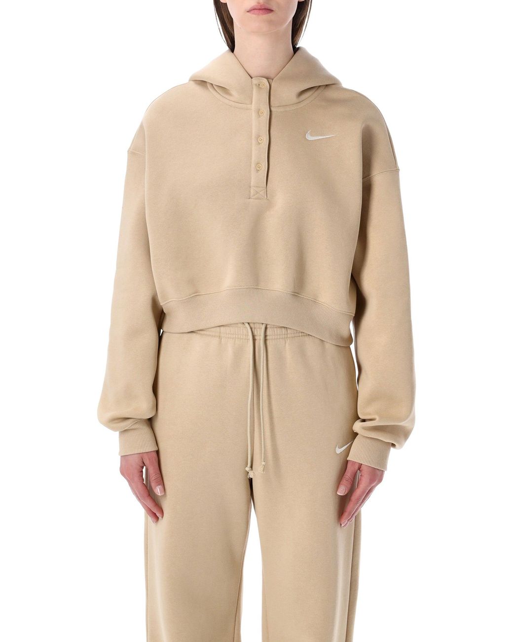 Nike Natural Oversized Cropped Hoodie
