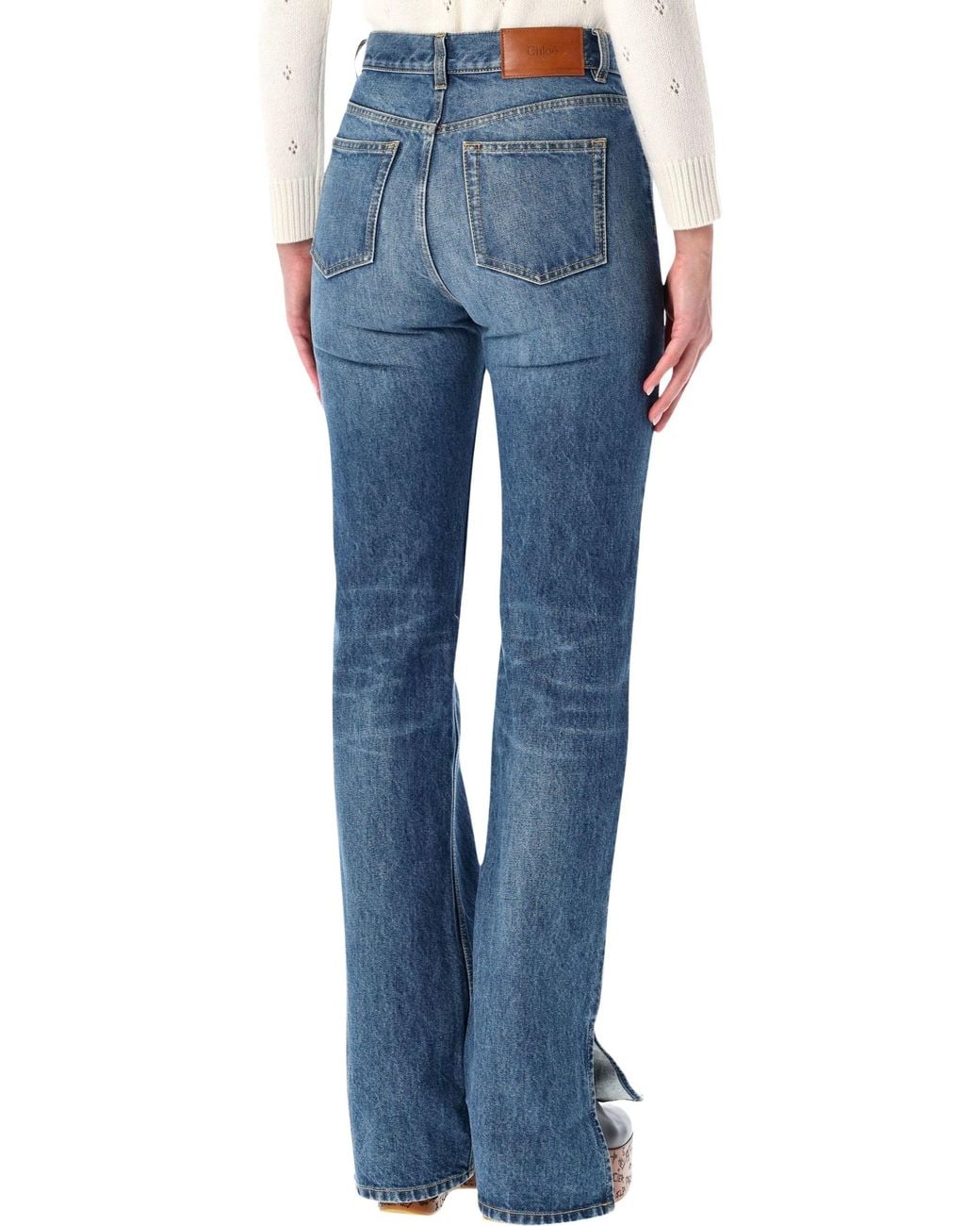 Chloé Blue Straight-leg Organic Cotton Indigo Jeans