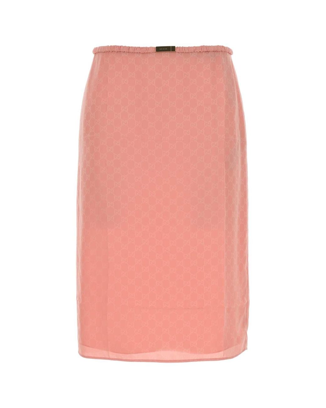 Gucci Pink Gg Jacquard Silk Skirt