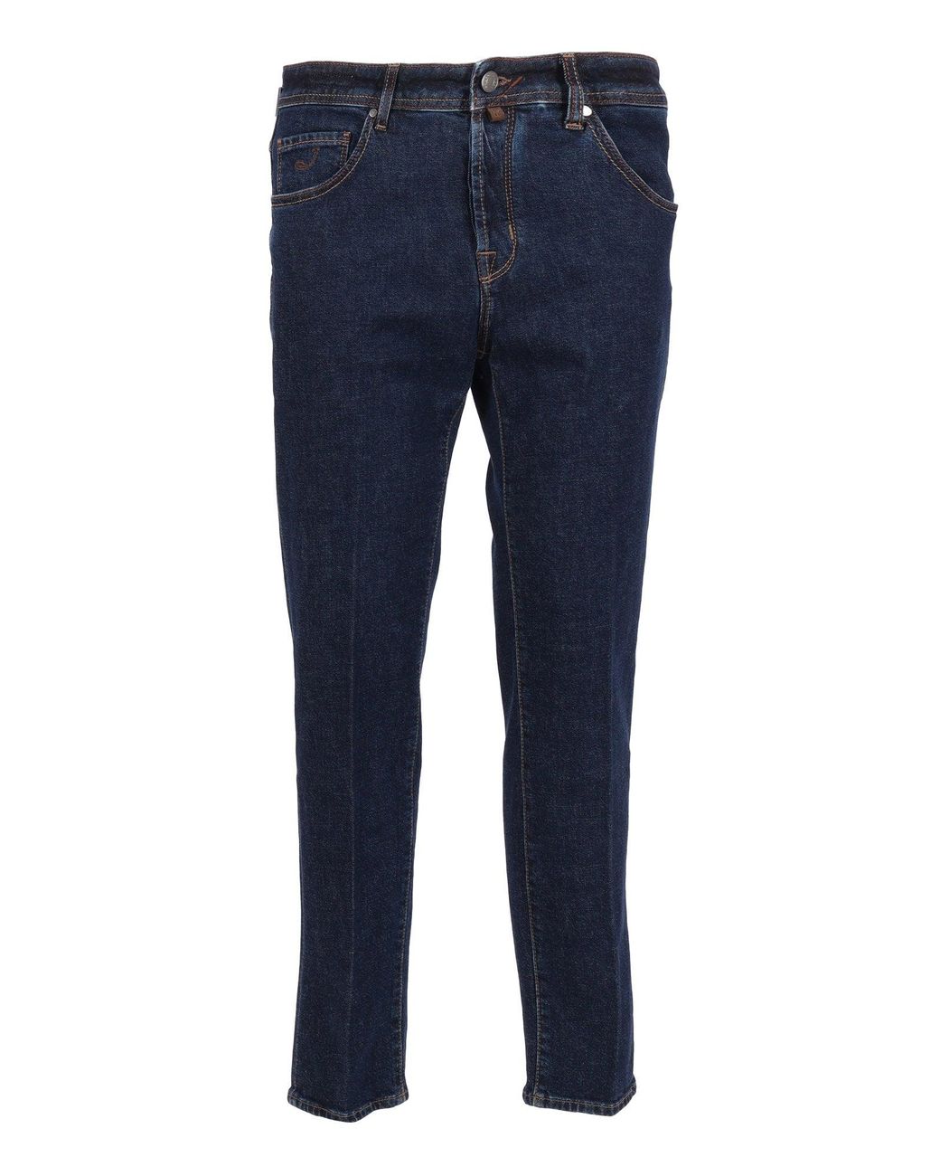 Jacob Cohen Blue 5-Pkt Cropped Slim-Fit Pants Scott for men