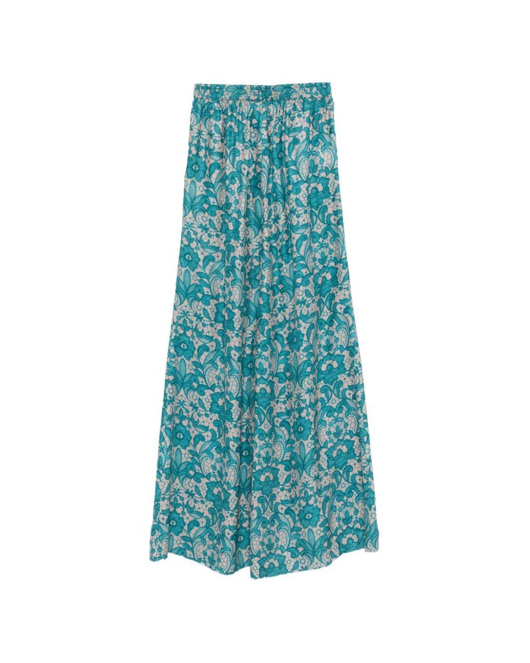 Gianluca Capannolo Blue Antonia Printed Silk Trousers