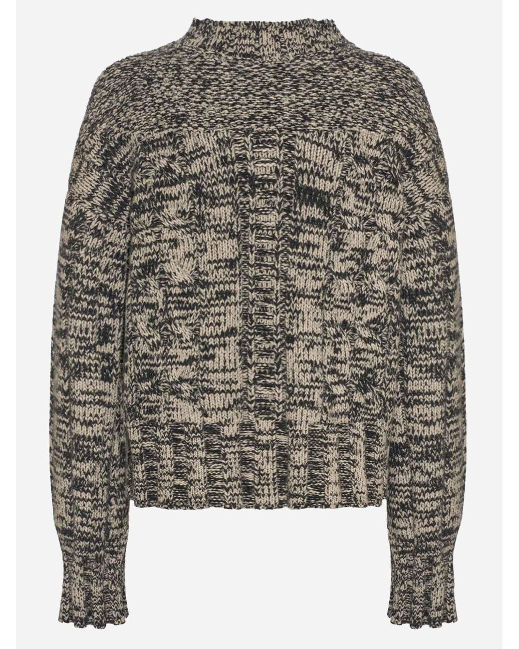 Malo Gray Sweater Wool And Cashmere High Neck Virgin