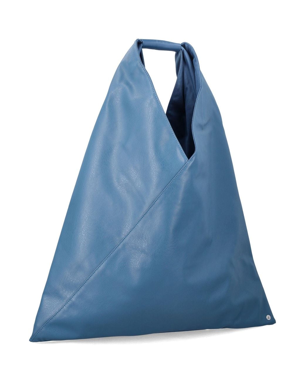 MM6 by Maison Margiela Blue Origami-Inspired Triangular Mini Handbag With Snap-Adjustable Shape, 35 X 50 Cm