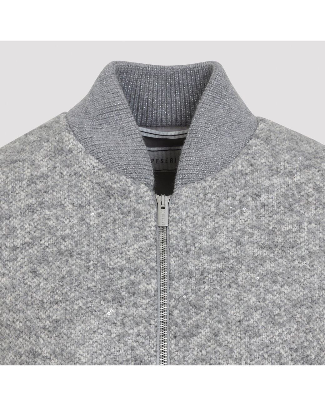 Peserico Gray Grigio Mercurio Bouclè Bomber