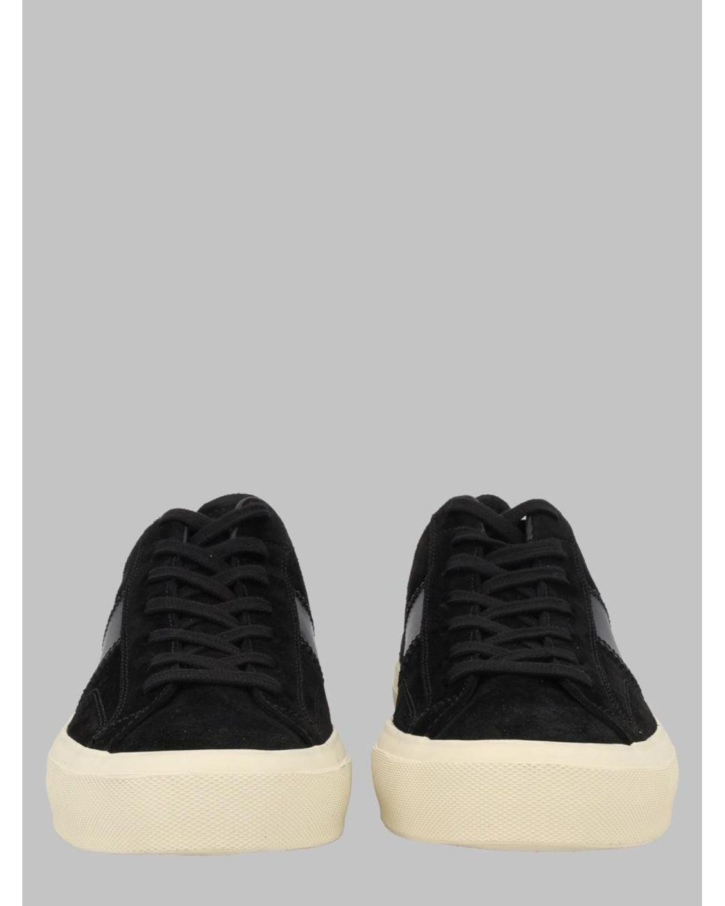 Tom Ford Black Sneakers Cambridge Suede Leather Trainers for men