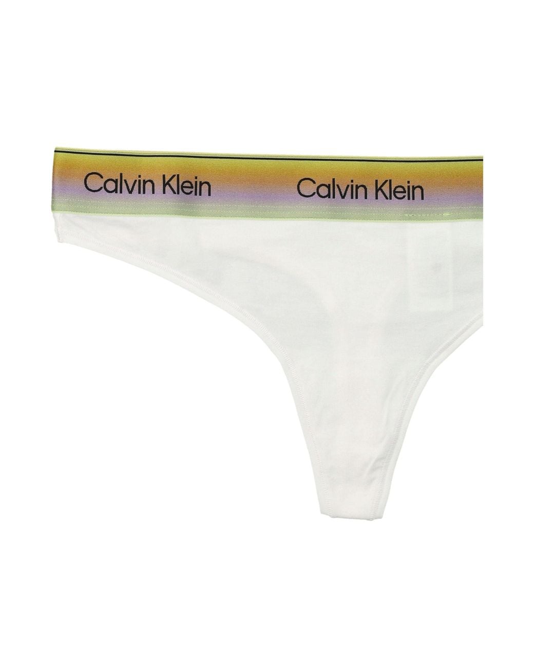 Calvin Klein White Logo Band Thong