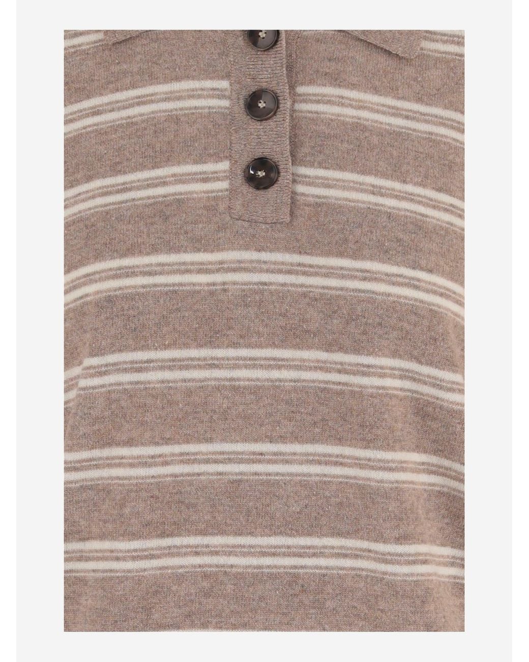 THE GARMENT Gray T-Shirt Striped Wool-Cashmere T-Shirts & Jerseys