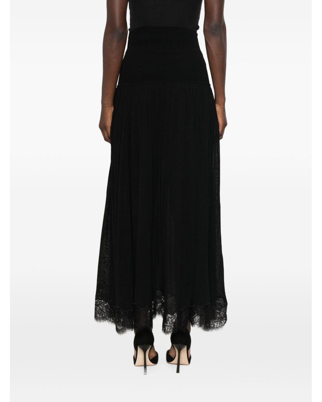 Zimmermann Black Valiant Lace Maxi Skirt