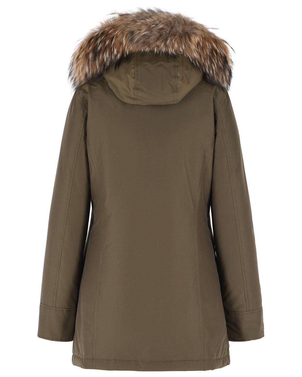 Woolrich Green 'Arctic Racoon' Cotton Blend Parka