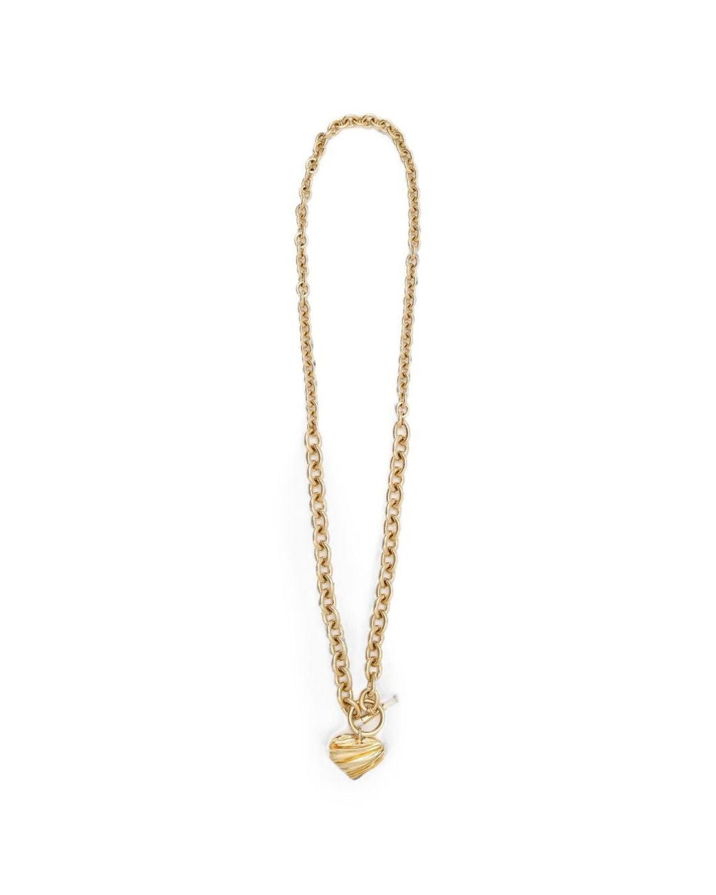 Chloé White Pleated Heart Necklace