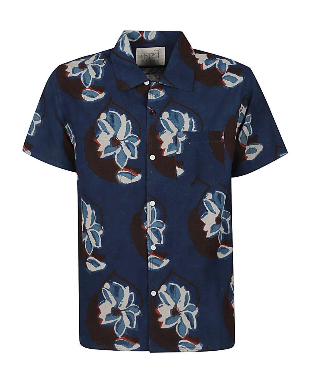 Camisa de algodón estampado Kardo de color Blue