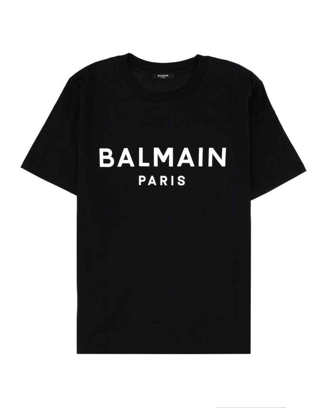 Balmain Black T-Shirt Con Stampa Logo