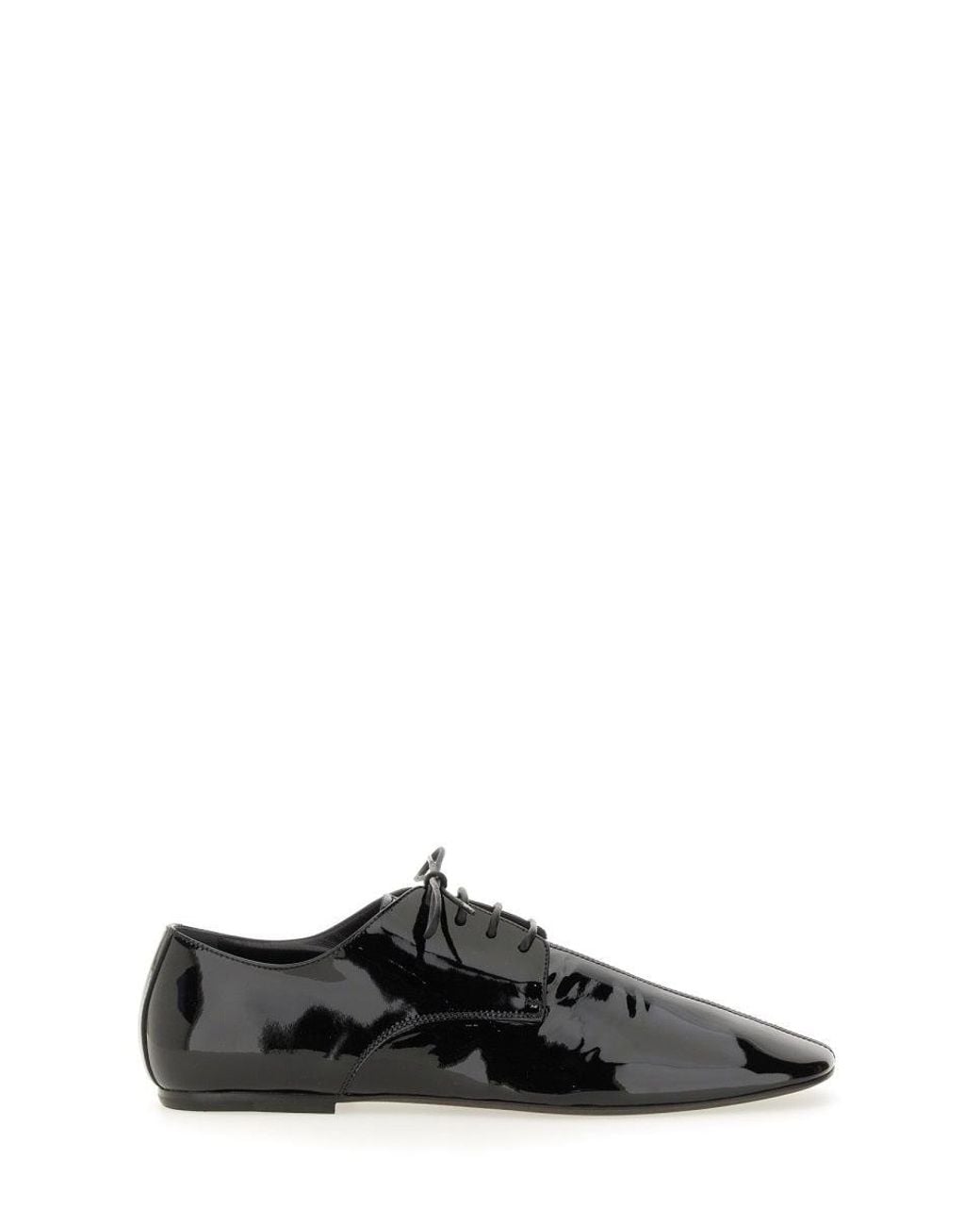 Dries Van Noten Black Shiny Leather Lace Up Shoe