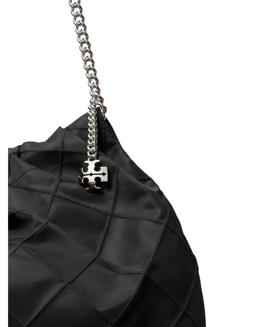Tory Burch Black Fleming Nylon Hobo Bag