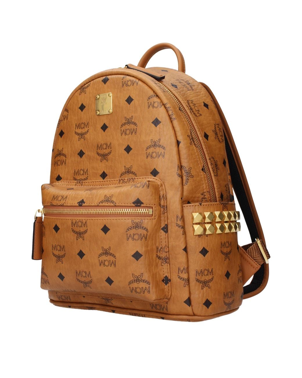MCM Brown Backpacks And Marshmallows Stark Side Studs Cloth/Cognac