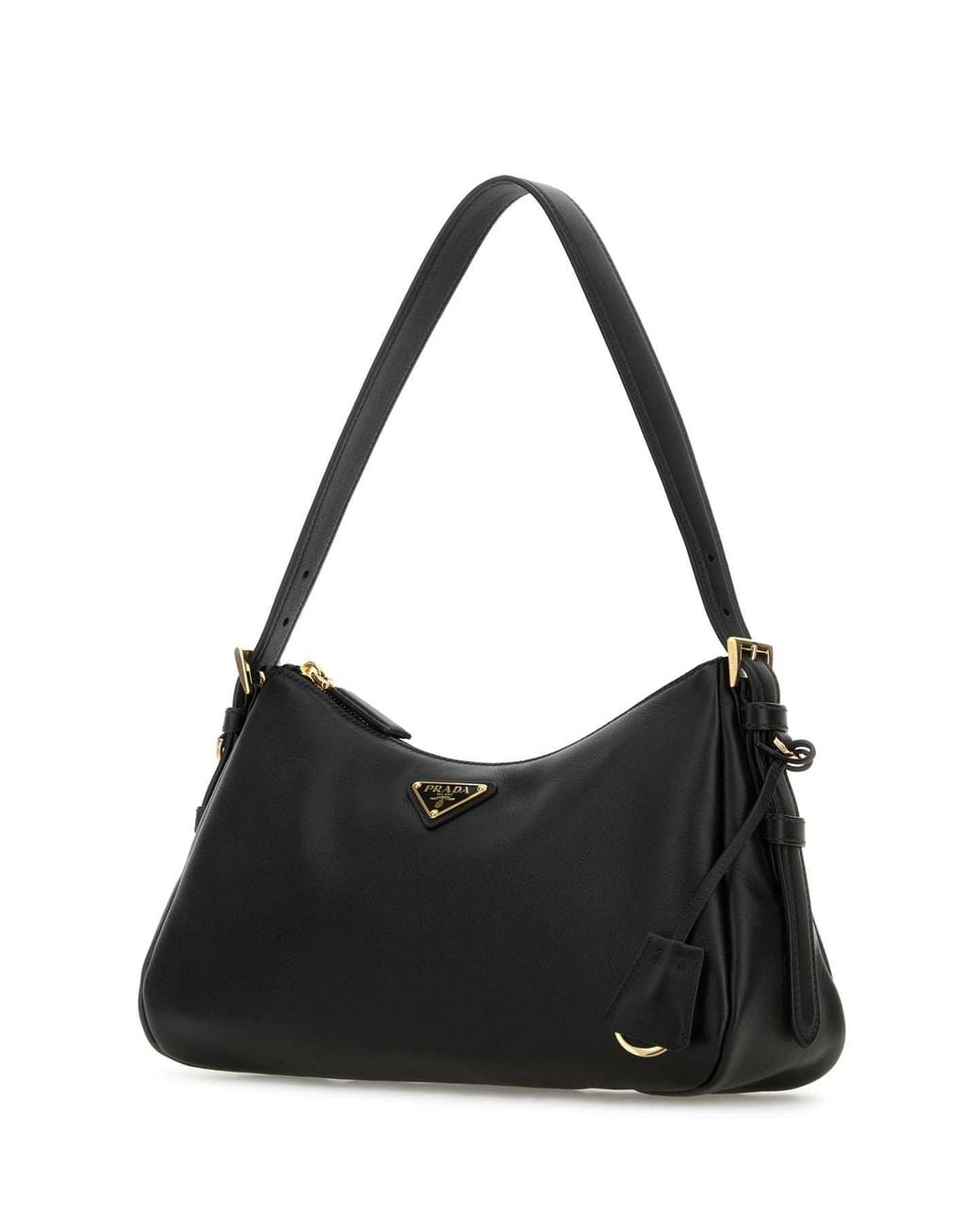Prada Black Leather Medium Aimãe Shoulder Bag for men