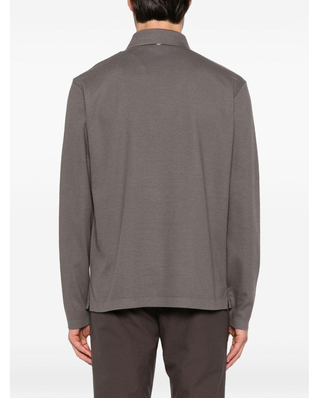 Herno Gray Cotton Crewneck Sweater